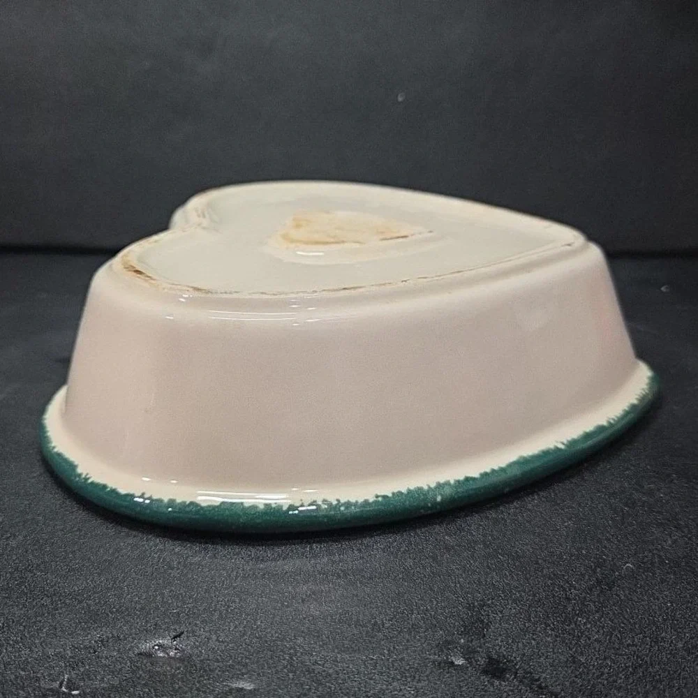 Heart‎ Shaped Stoneware Bakeware, Vintage Country Apple Design, Casserole Dish
